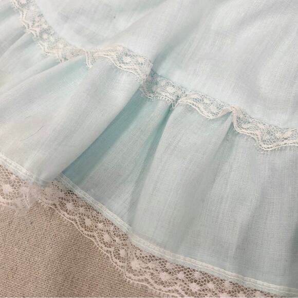 Vintage 80s Ruffled Peter Pan Collar Baby Dress & lined bloomer set 3-6 months - Picture 7 of 15